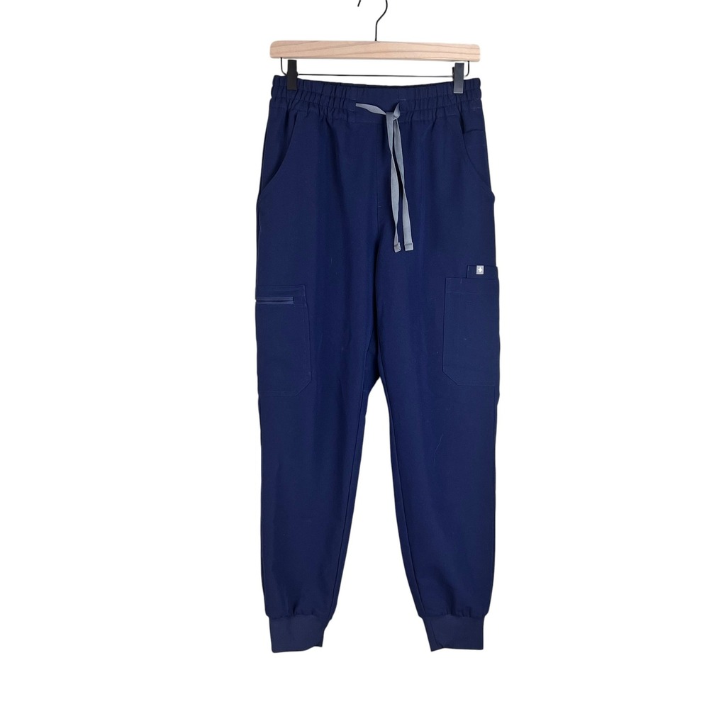 FIGS Zamora Jogger Scrub Pants Navy Blue Women Cargo Medical Pockets